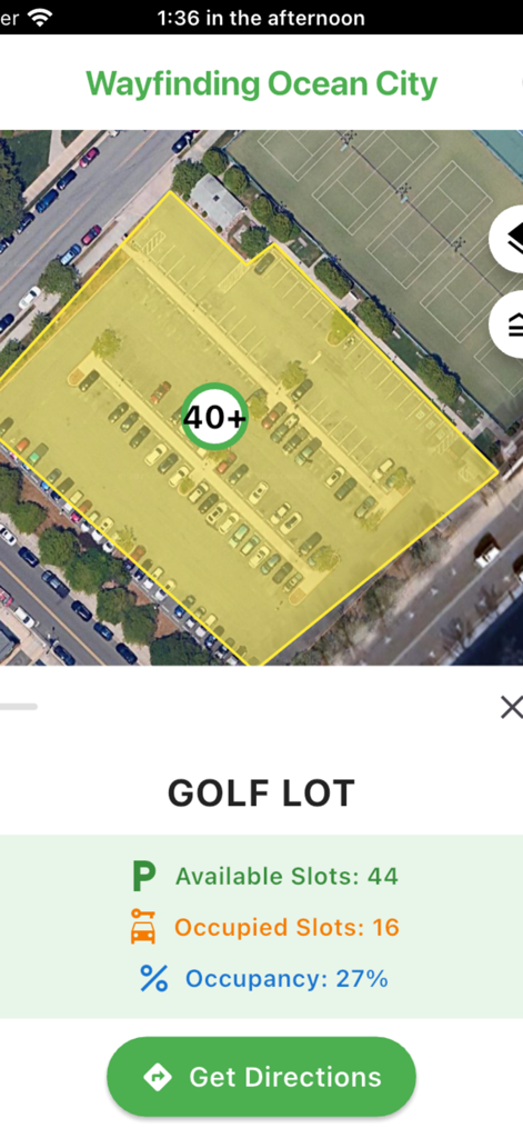 Ocean City Parking Spot Finder - Real-time parking availability and occupancy data for Golf Lot in the Ocean City Parking Spot Finder app
