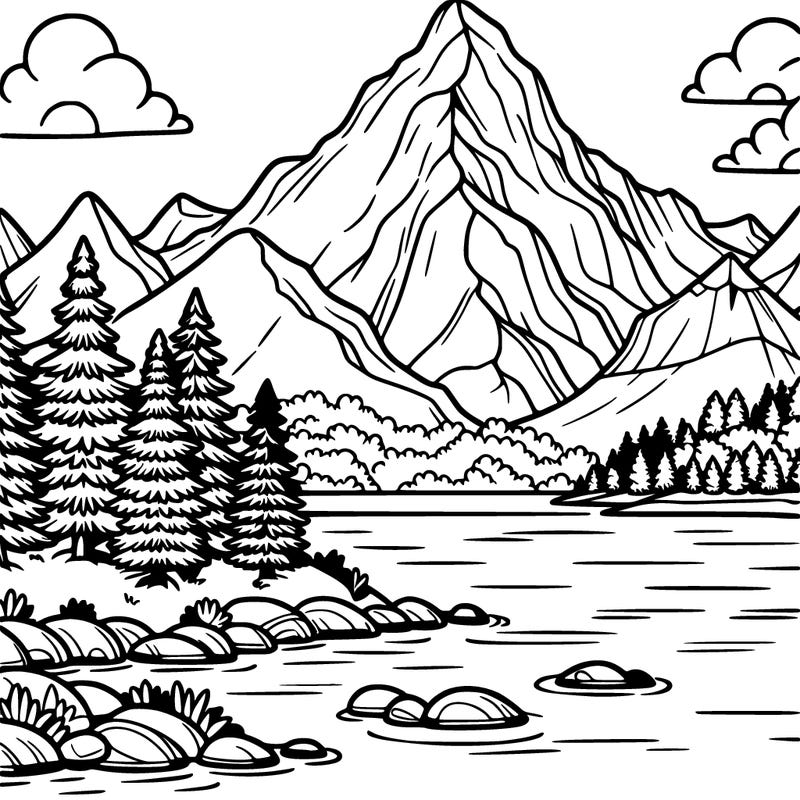 a beautiful mountain scenery with a lake