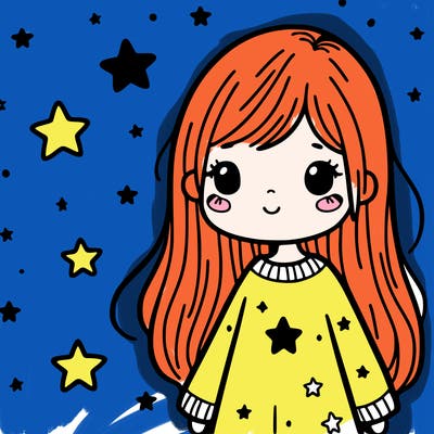 girl with stars