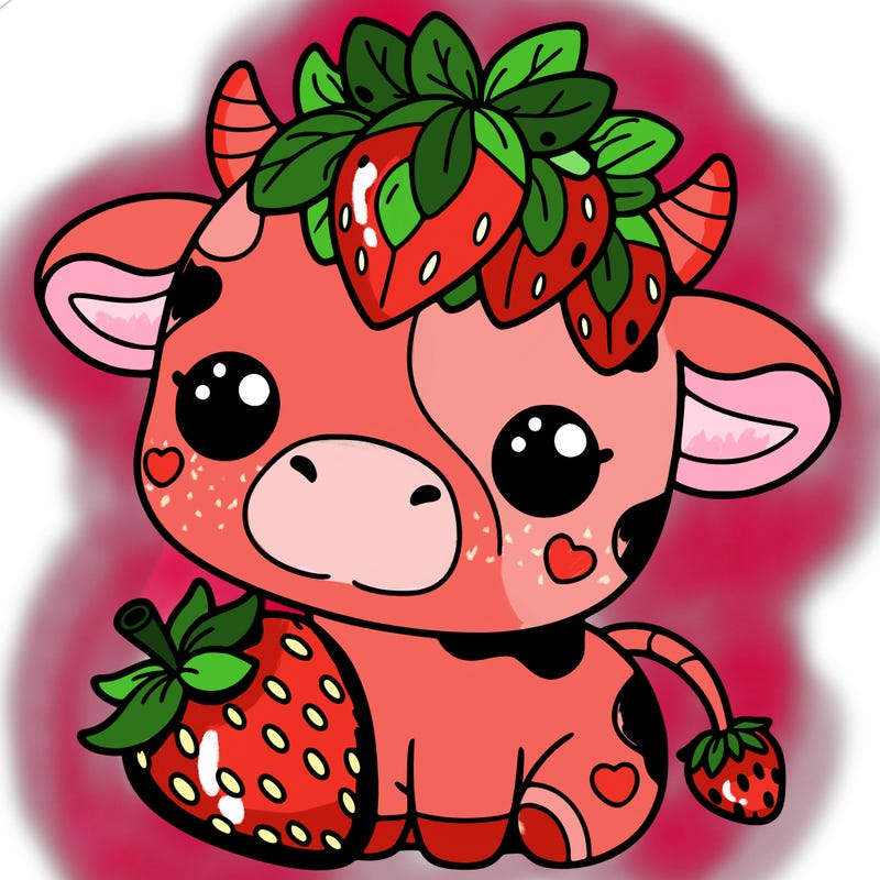 cute strawberry cow
