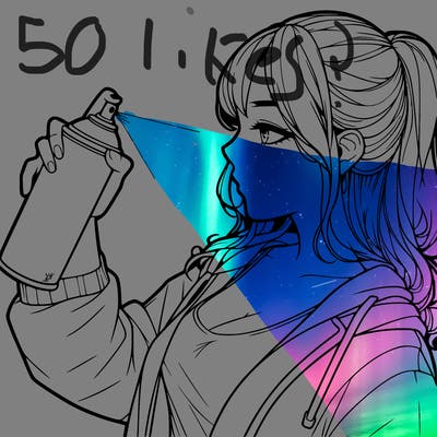 a realistic girl spray, painting