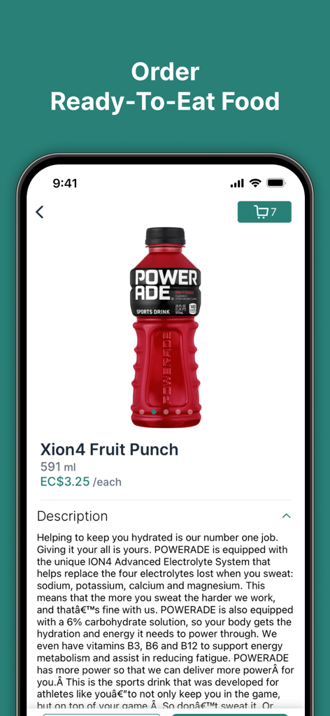 Real Value IGA Online Store - Real Value IGA app product page for a Powerade fruit punch drink