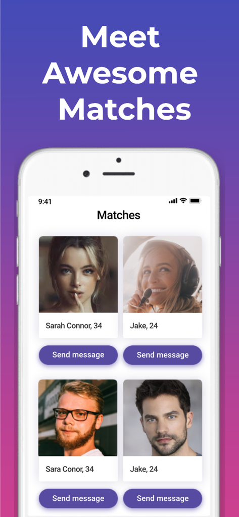 Local Dating App - DoULike - Interface of the DoULike local dating app showing potential matches with profiles and messaging options.