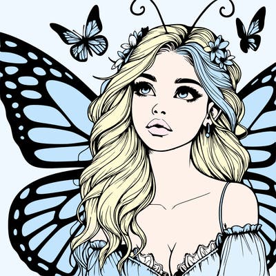 butterfly fairy realistic girl