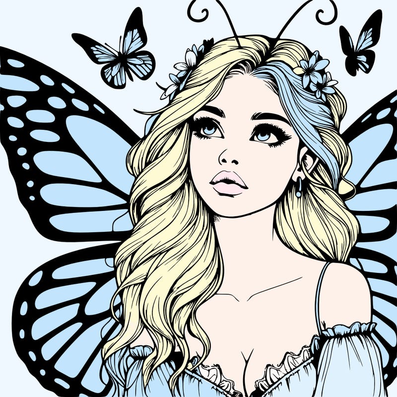 butterfly fairy realistic girl