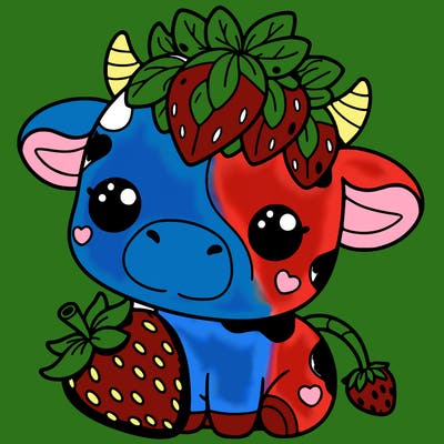 cute strawberry cow