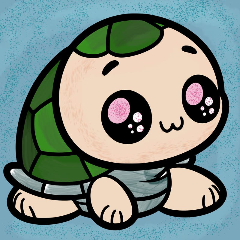 cute little animated turtle