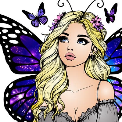 butterfly fairy realistic girl