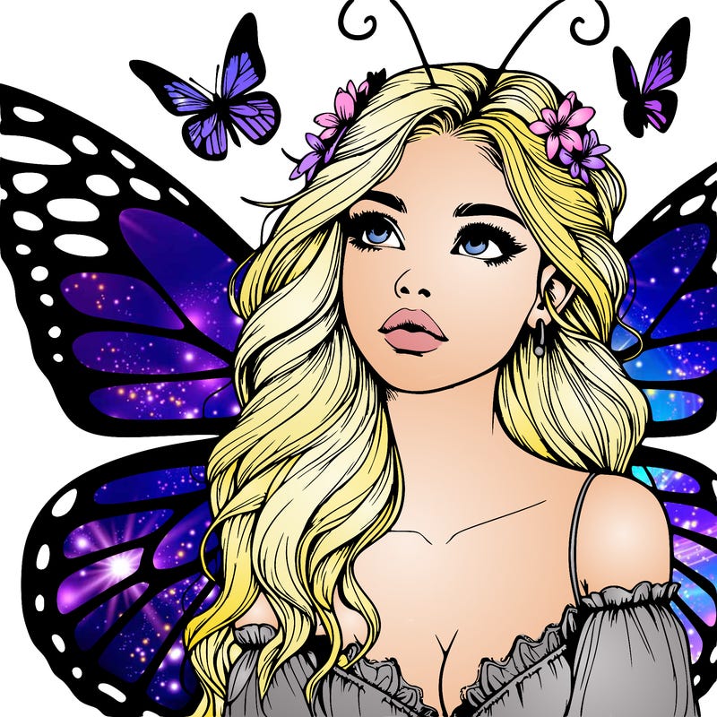 butterfly fairy realistic girl