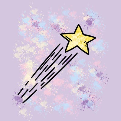 a shooting star in the sky