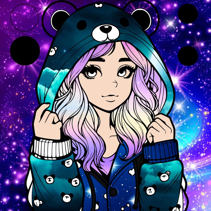 realistic girl in a animal pjs hoodie