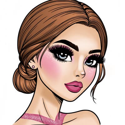 realistic girl with lashes