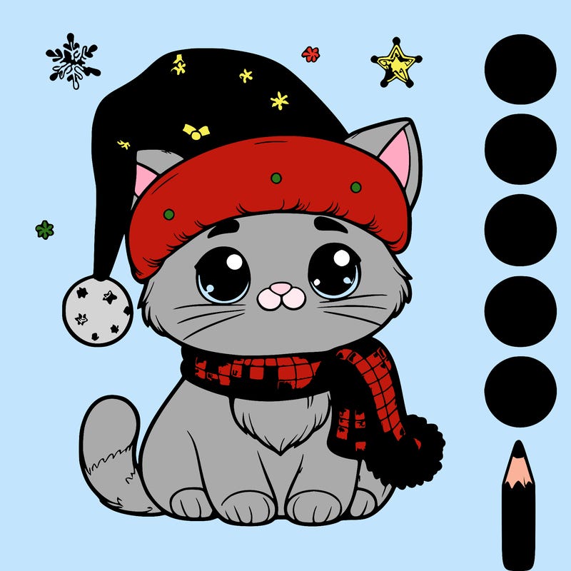 realistic christmas cat cute