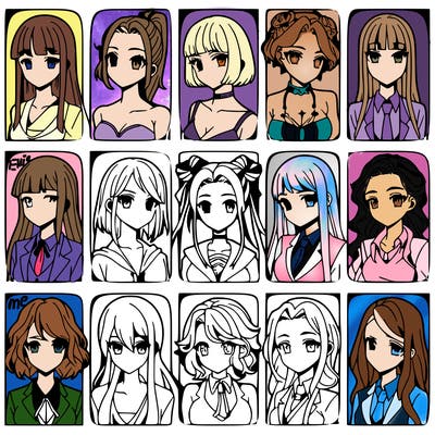 girls that look diffrent anime