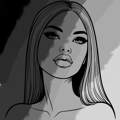 realistic woman with full lips