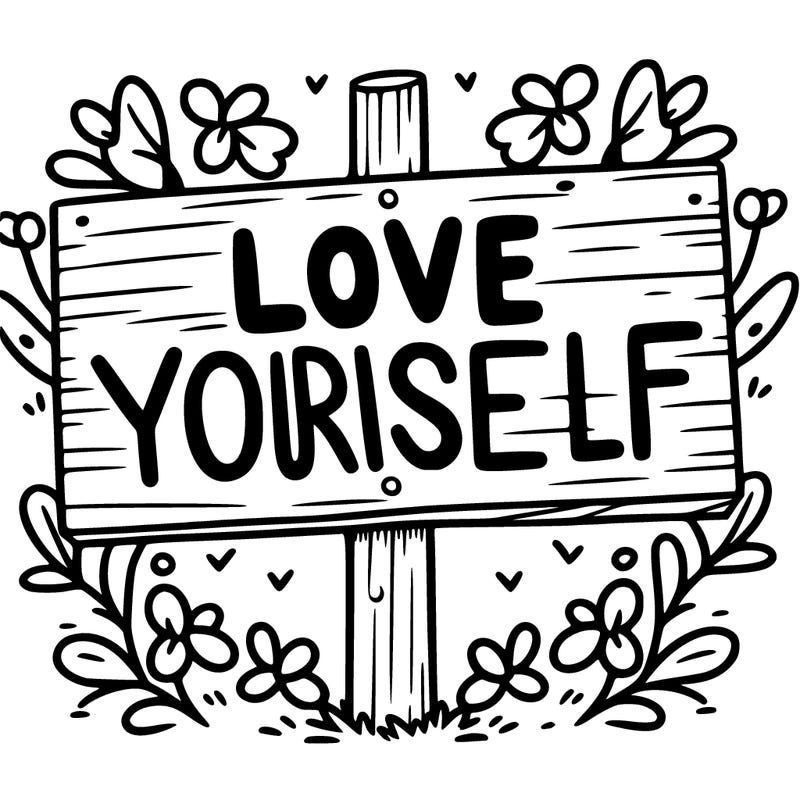 a sign where it is written: love yourself