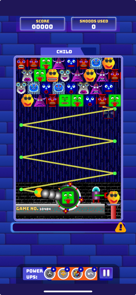 Snood Original - Gameplay of Snood Original showing colorful characters and match-three puzzle mechanics