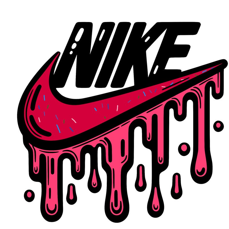 dripping nike logo