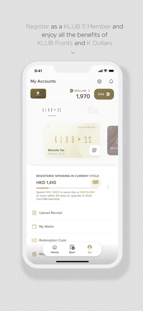 K11 HK - K11 HK App KLUB 11 Mitgliedschaft und K Dollar Dashboard