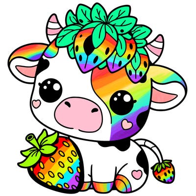 cute strawberry cow
