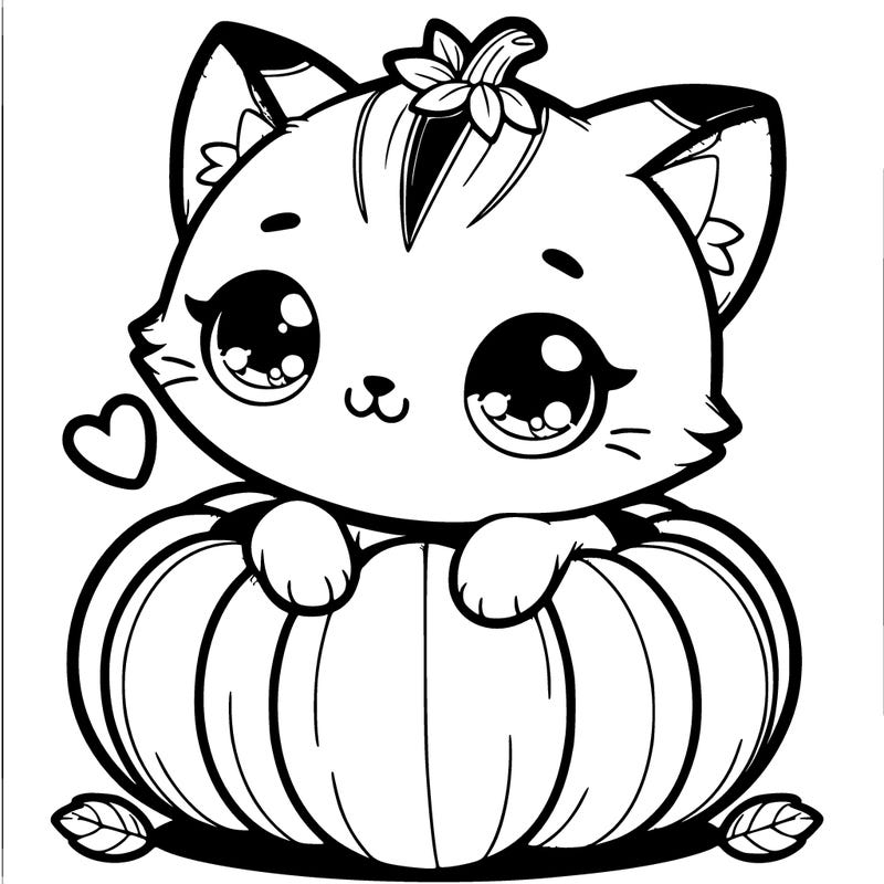 extremely cute cat in a pumpkin