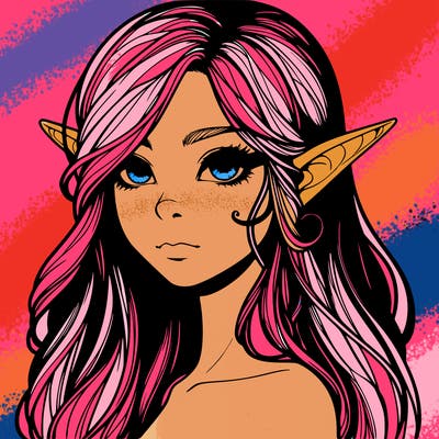 elf girl realistic dark fantasy