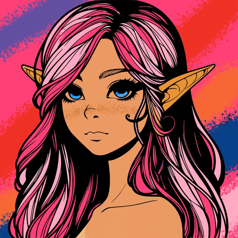 elf girl realistic dark fantasy