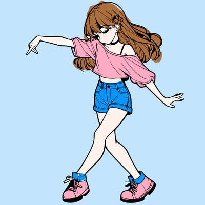 realistic girl danceing
