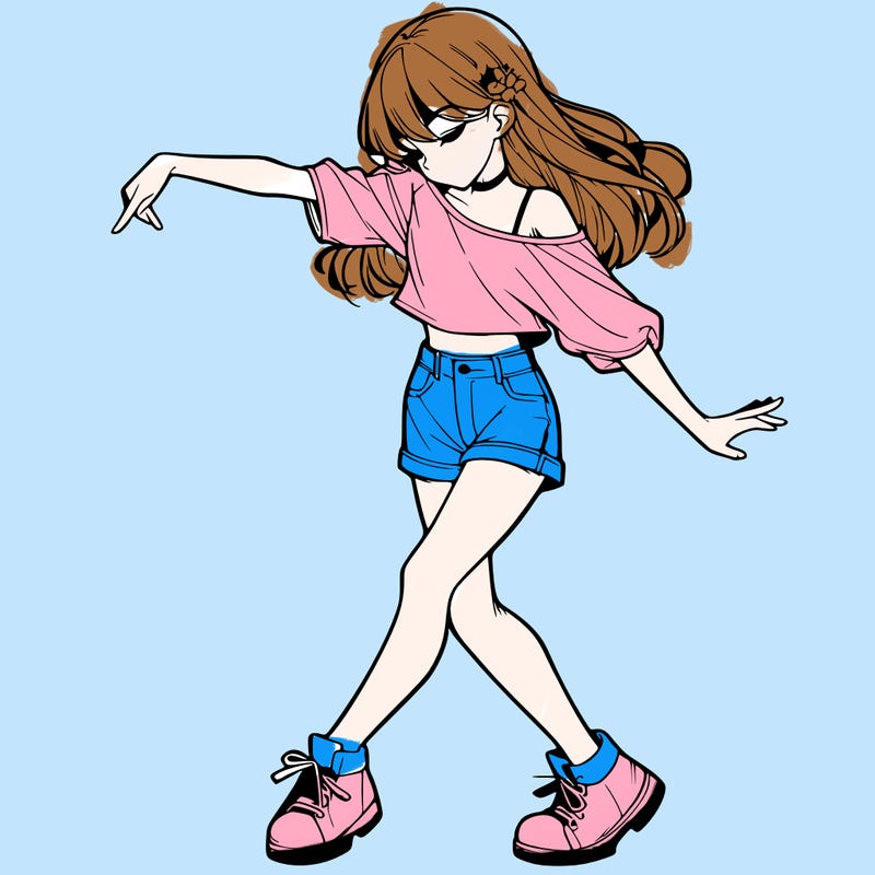 realistic girl danceing