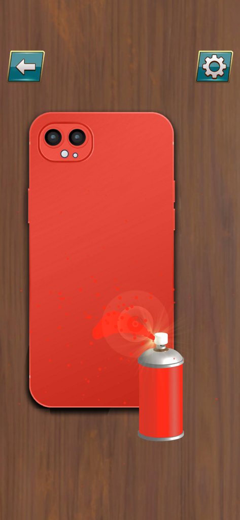Gadget Repair Phone Technician - Bemalen einer roten Smartphone-Hülle mit Sprühfarbe im Simulationsspiel Gadget-Reparatur Handy-Techniker.