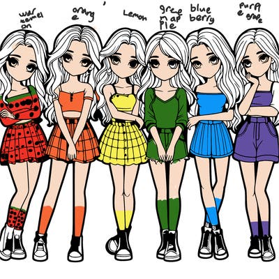 a group of girls realistic