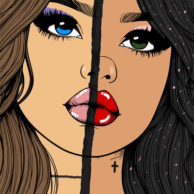 really realistic girl with lips