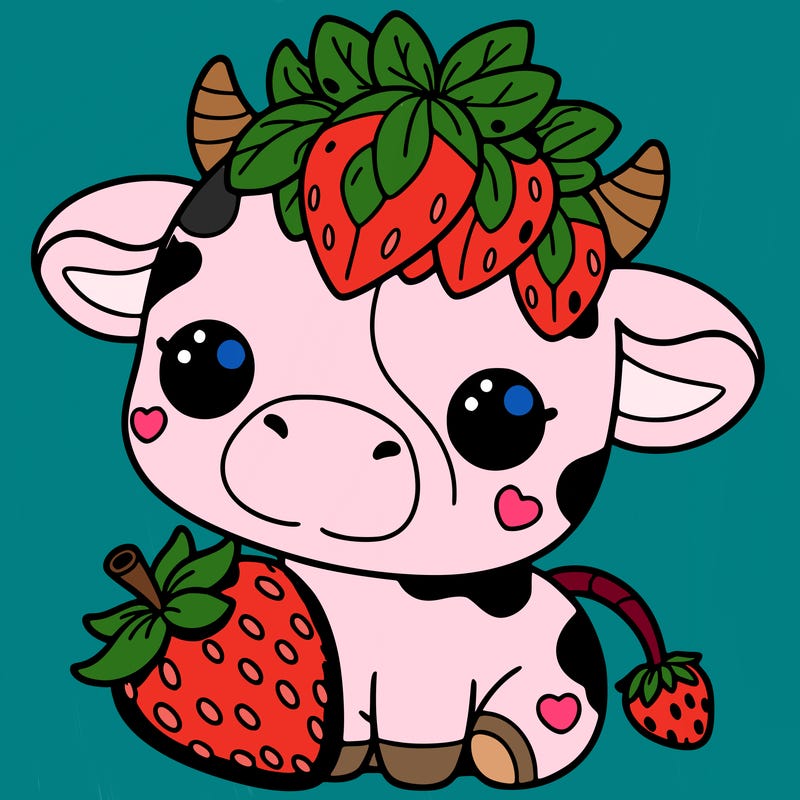 cute strawberry cow