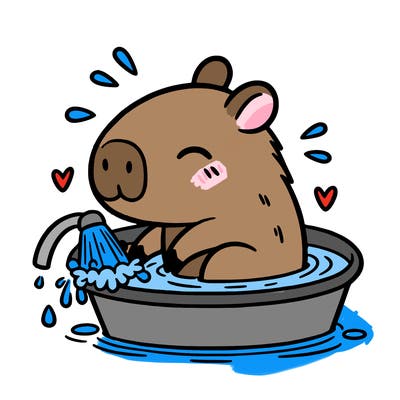capybara taking a bath