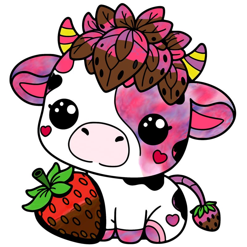 cute strawberry cow