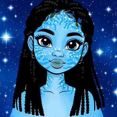 a realistic black girl with braids