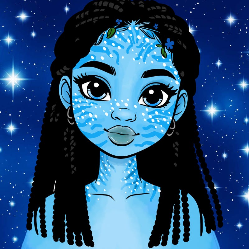 a realistic black girl with braids