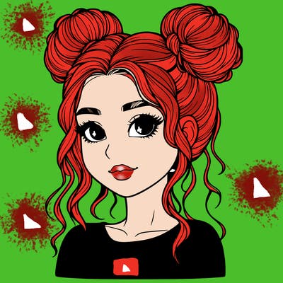 realistic girl with two buns in her hair