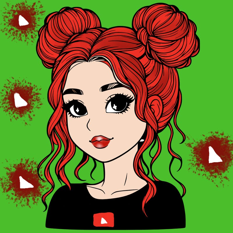 realistic girl with two buns in her hair