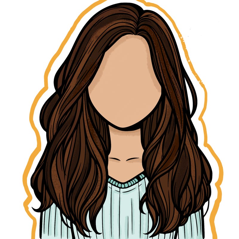 realistic girl faceless with hair