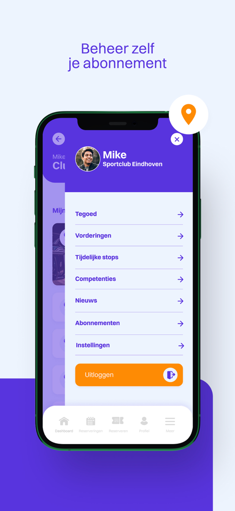 Dewi Online - Tela de perfil do aplicativo Dewi Online exibindo opções de gerenciamento de assinatura para um clube esportivo.