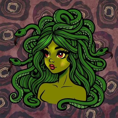 realistic medusa with snakes in her hair