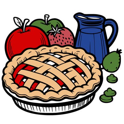 a pie of food