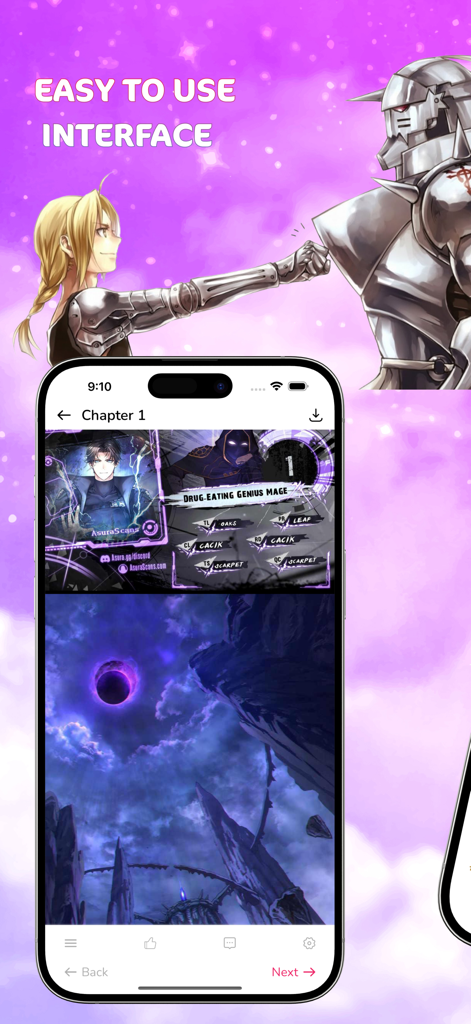 Manga Webtoon: Endless Stories - Manga Webtoon app showing an easy to use reading interface with high quality digital comic artwork