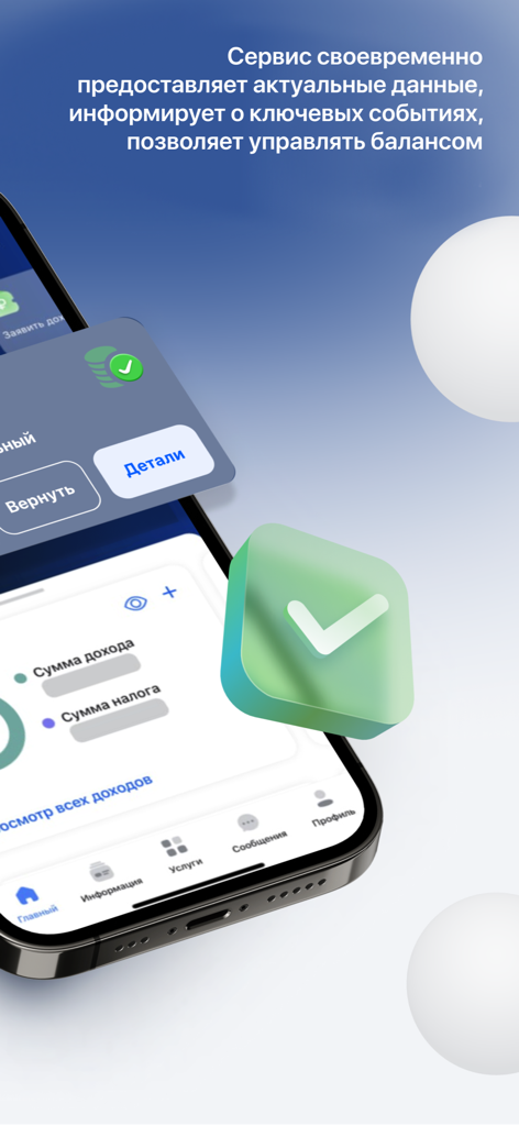 Interface of the Nalogi FL mobile app for individual tax management