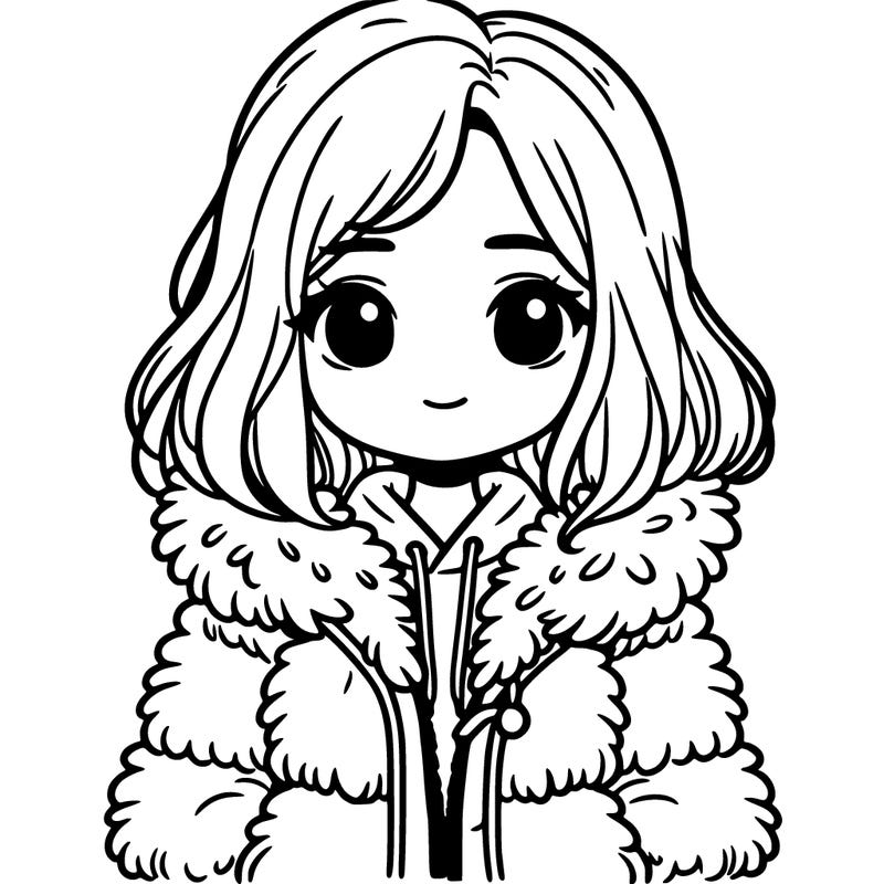 girl in fluffy jacket