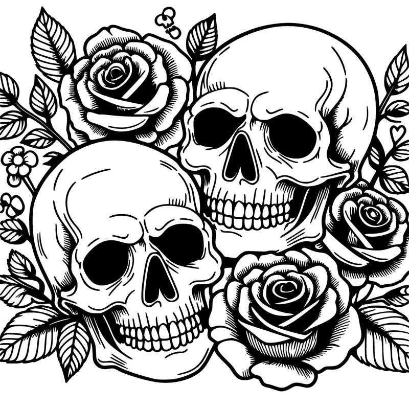 skulls and roses