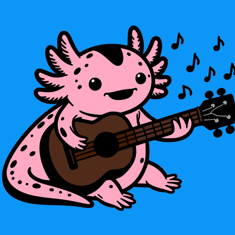 axolotl playing guitar