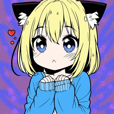 shy anime catgirl