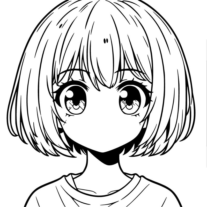 a short haired anime girl